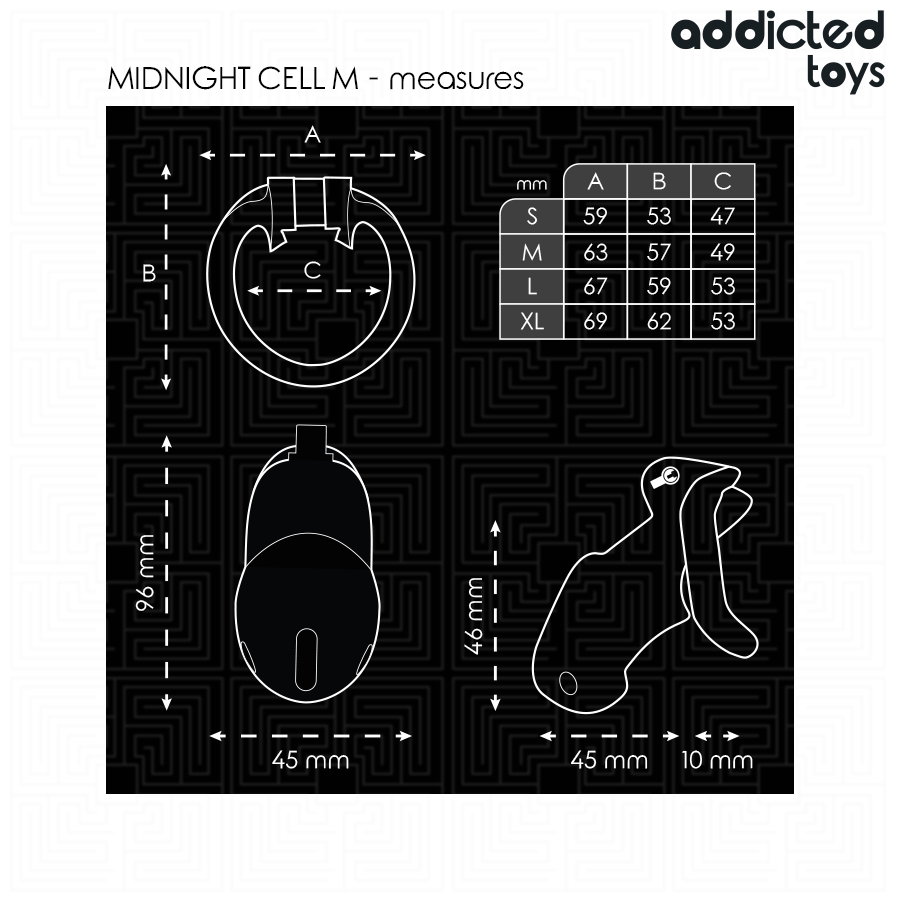 ADDICTED TOYS LOCKED - GABBIA PER PENE MINDNIGHT CELL TAGLIA M