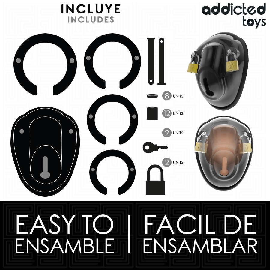 ADDICTED TOYS LOCKED - JAULA PARA PENE CON CERRADURA SIN LLAVE 11,5 CM