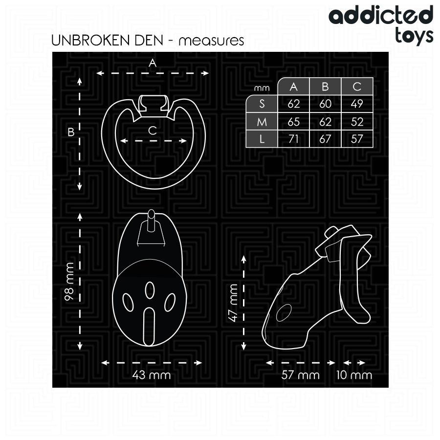 ADDICTED TOYS LOCKED - UNBROKEN PENIS CAGE 9.8 CM