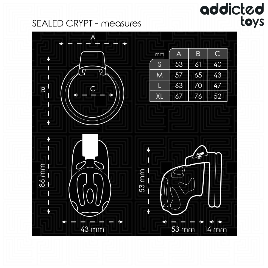 ADDICTED TOYS LOCKED - GABBIA PENIENA CRIPTATA CHIUSA E SIGILLATA 8 CM