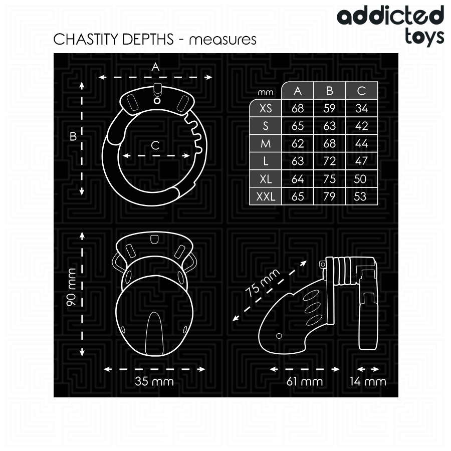 ADDICTED TOYS LOCKED - GABBIA PER PENE CASTITÀ PROFONDITÀ 7,5 CM