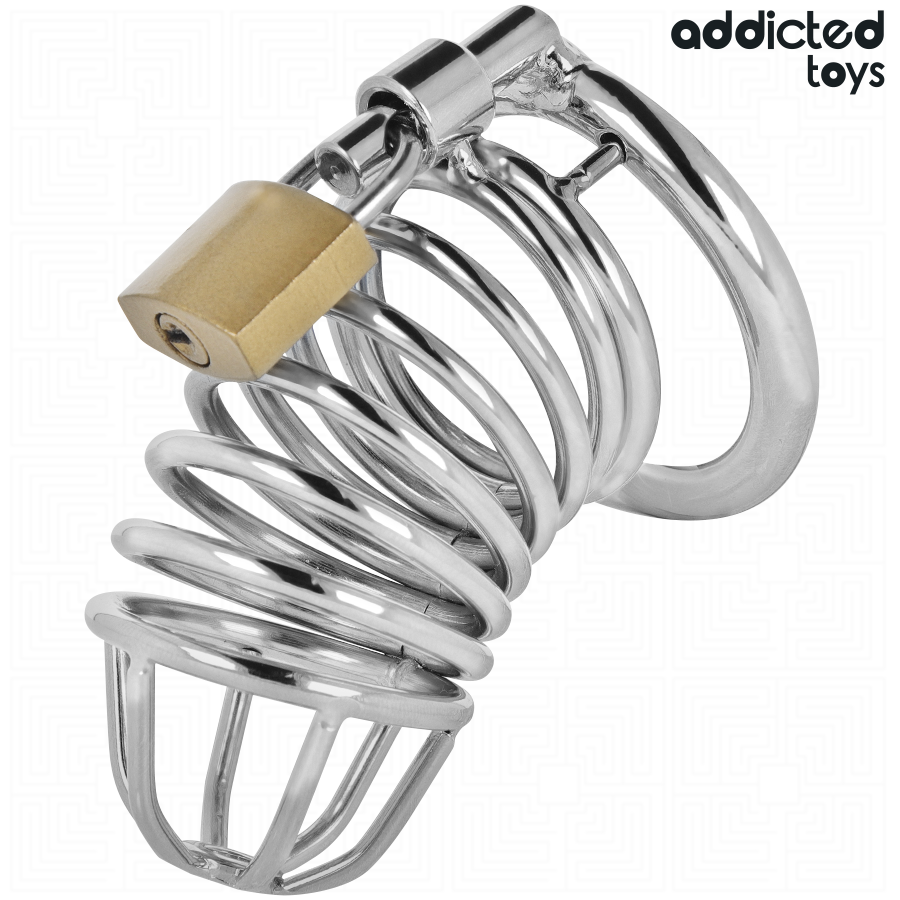 ADDICTED TOYS LOCKED - IRON CELL METAL COCK CAGE SIZE M