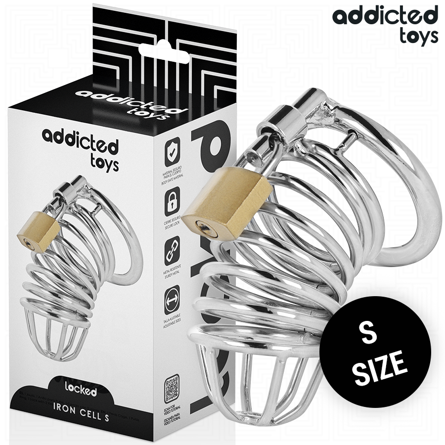 ADDICTED TOYS LOCKED - GABBIA PENIENA IN METALLO IRON CELL 4 CM TAGLIA S