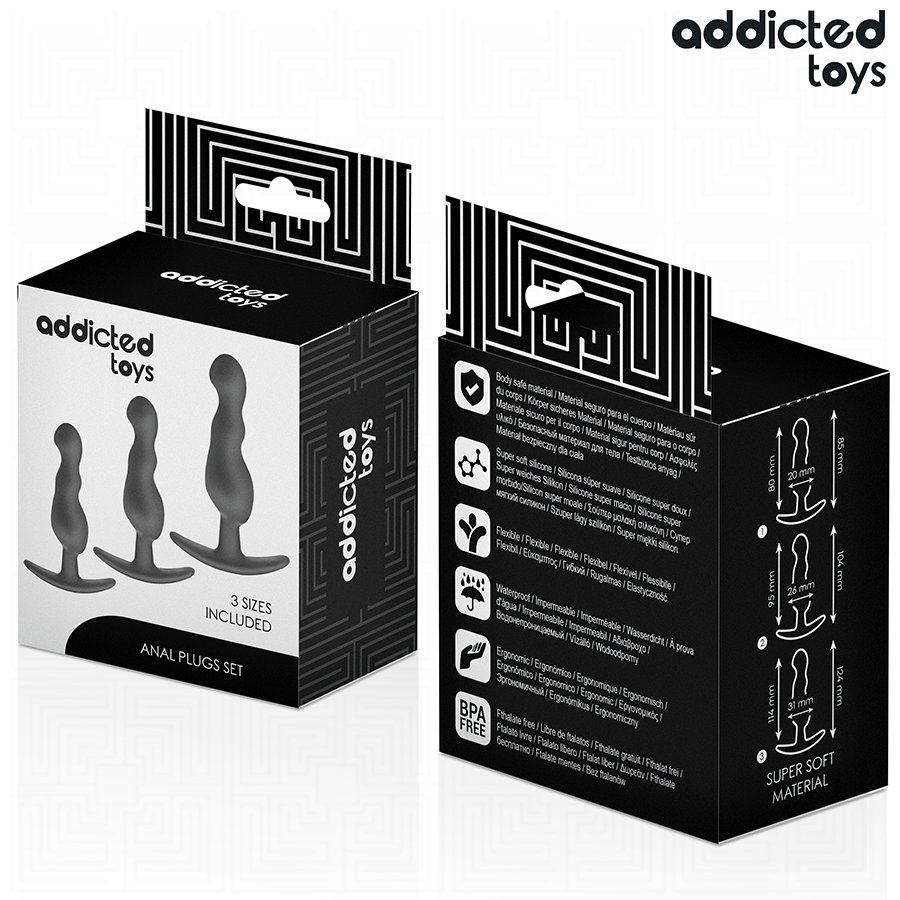 ADDICTED TOYS - LOTE DE 3 PLUGS ANALES MODELO 1