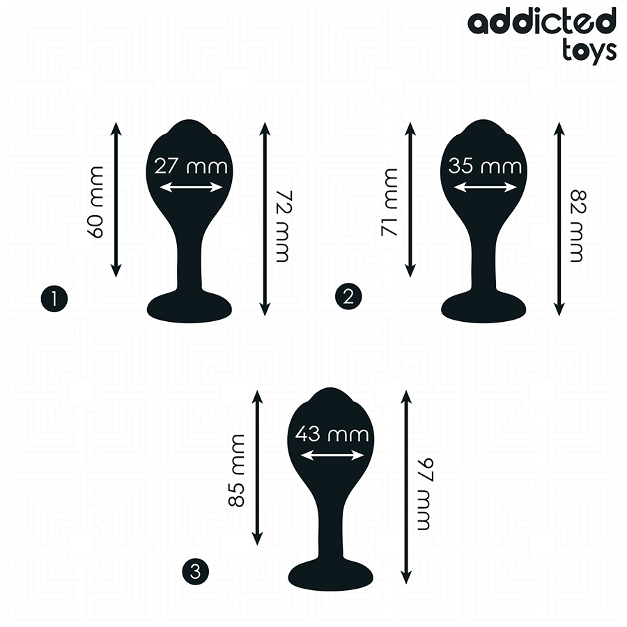 ADDICTED TOYS - SET OF 3 BUTT PLUGS WITH JEWEL