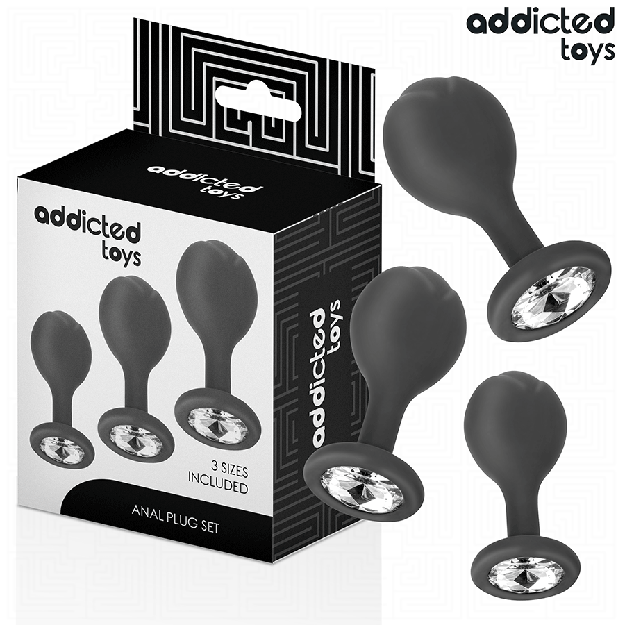 ADDICTED TOYS - SET OF 3 BUTT PLUGS WITH JEWEL