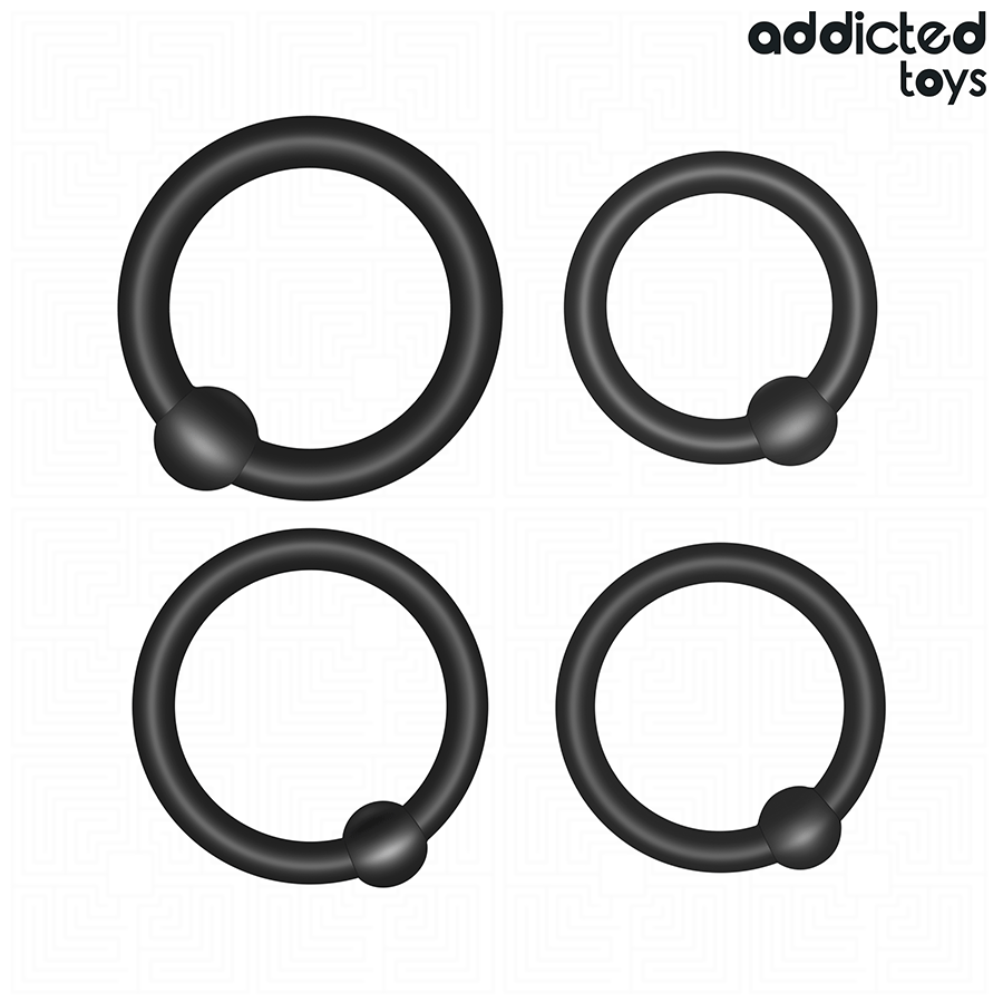 ADDICTED TOYS - LOT D'ANNEAUX EN SILICONE À PRESSION