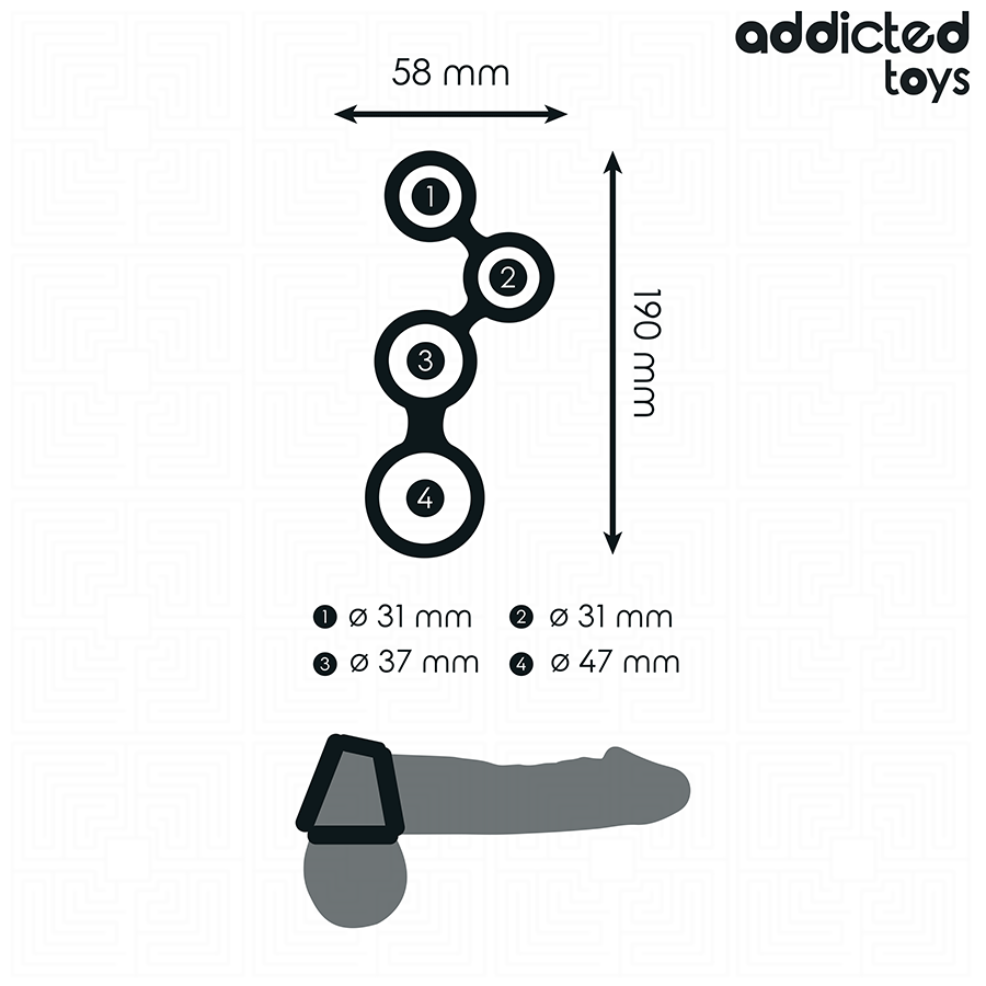 ADDICTED TOYS - ANILLO PARA PENE CON SEPARADORES TESTICULARES