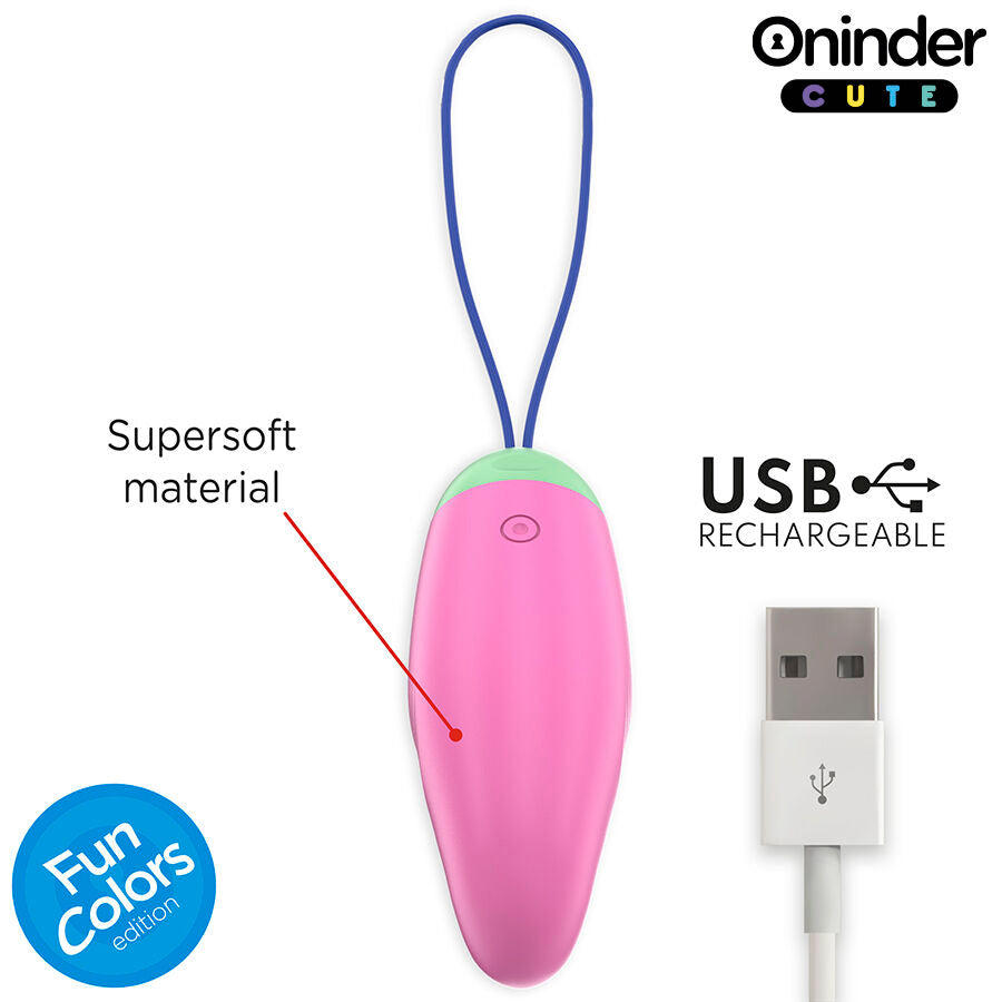 ONINDER CUTE - HUEVO DE SILICONA VIBRATORIO Y GIRATORIO 360° - APLICACIÓN MUNDIAL GRATUITA