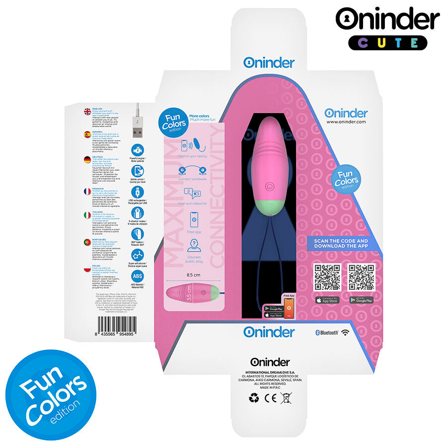 ONINDER CUTE - HUEVO DE SILICONA VIBRATORIO Y GIRATORIO 360° - APLICACIÓN MUNDIAL GRATUITA
