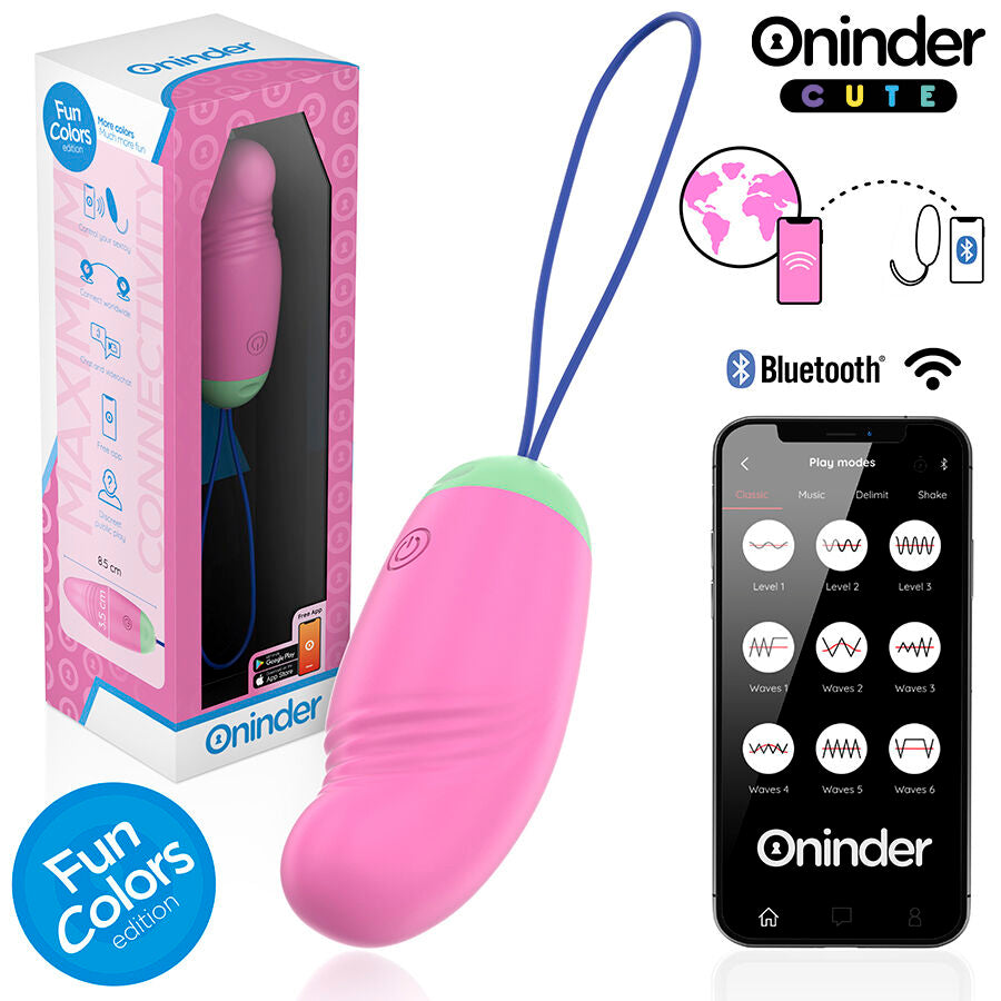 ONINDER CUTE - UOVO IN SILICONE VIBRANTE E ROTANTE A 360° - APP GLOBALE GRATUITA