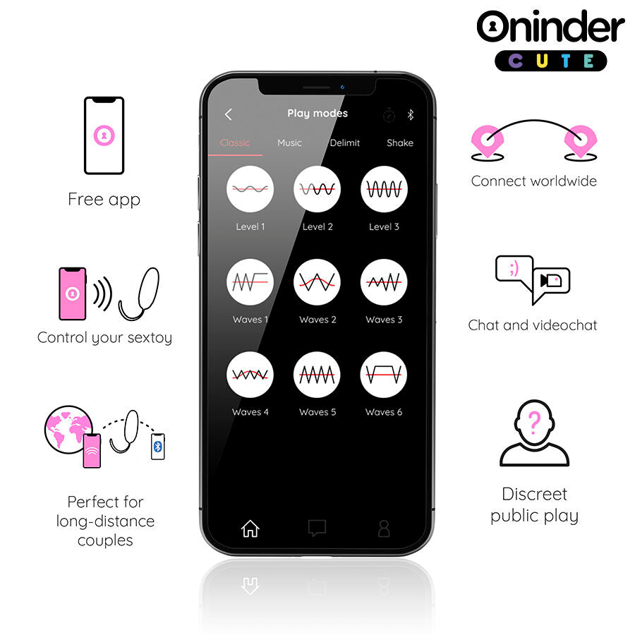 ONINDER CUTE - UOVO IN SILICONE VIBRANTE E ROTANTE A 360° - APP GLOBALE GRATUITA