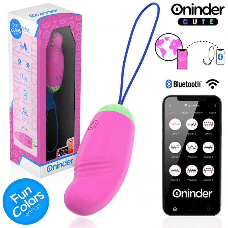 ONINDER CUTE - HUEVO DE SILICONA VIBRATORIO Y GIRATORIO 360° - APLICACIÓN MUNDIAL GRATUITA