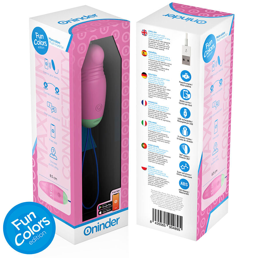 ONINDER CUTE - HUEVO DE SILICONA VIBRATORIO Y GIRATORIO 360° - APLICACIÓN MUNDIAL GRATUITA