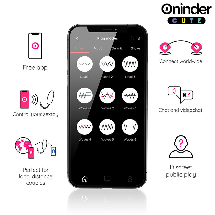 ONINDER CUTE - UOVO VIBRANTE E PICCHIETTANTE IN SILICONE - APP GLOBALE GRATUITA
