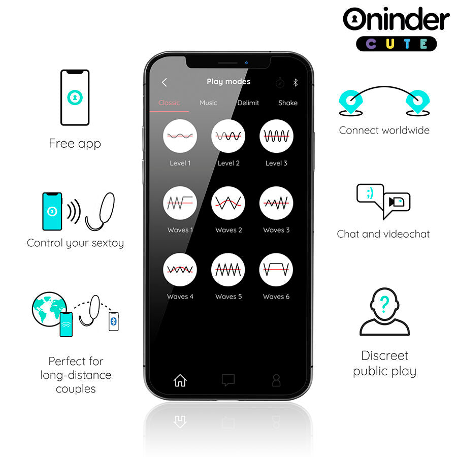 ONINDER CUTE - UOVO VIBRANTE LOVE PLEASURE - SFERE IN SILICONE ROTANTI - APPLICAZIONE MONDIALE GRATUITA