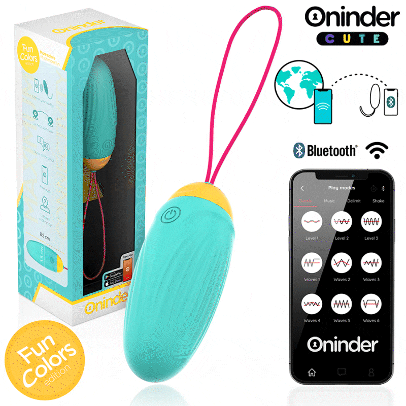 ONINDER CUTE - HUEVO VIBRADOR LOVE PLEASURE - PIEDRAS DE SILICONA GIRATORIAS - APLICACIÓN MUNDIAL GRATUITA