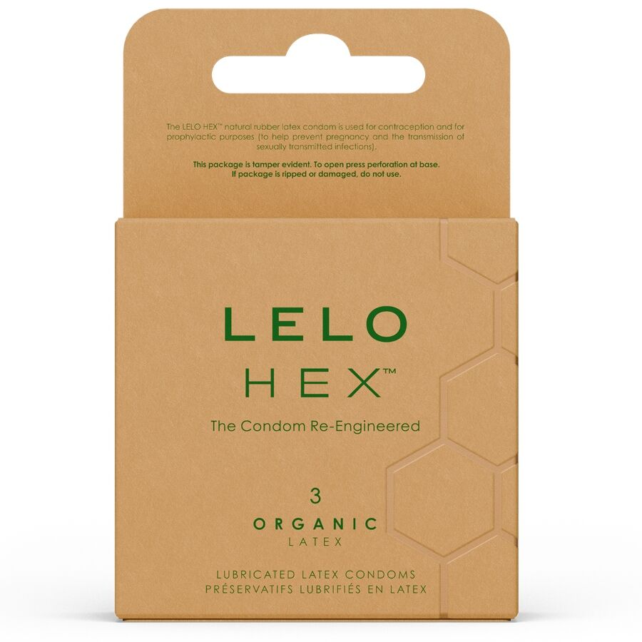 LELO - HEX CAJA DE PRESERVATIVOS BIOLÓGICOS 3 UNIDADES