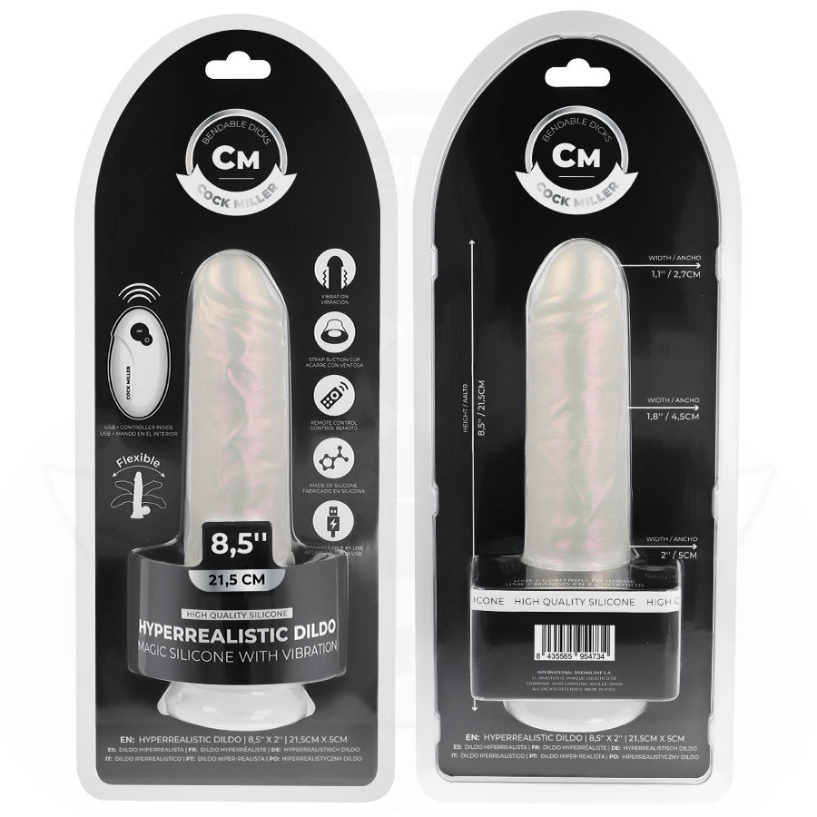 COCK MILLER - MASTURBADOR CON VENTOSA, LUCES Y VIBRACIONES CON MANDO A DISTANCIA BLANCO 21,5 CM