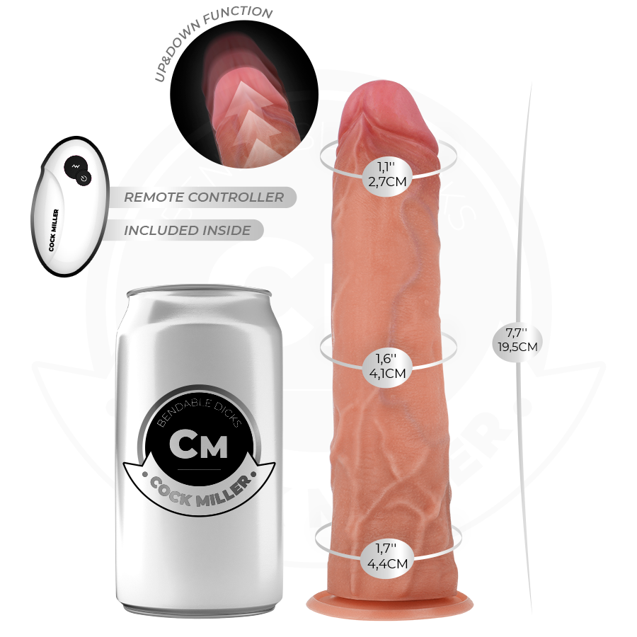 COCK MILLER - DILDO IPERREALISTICO CON VENTOSA E FUNZIONE DI SPINTA CON TELECOMANDO 19,5 CM