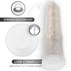 COCK MILLER - GODE AVEC VENTOUSE, LUMIÈRES ET VIBRATIONS AVEC TÉLÉCOMMANDE BLANC 19,5 CM