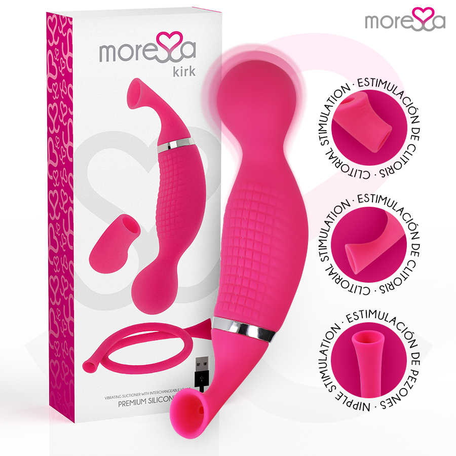 MORESSA - KIRK DUO ASPIRATION + MASSEUR MULTI-PERFORMANCES SILICONE PREMIUM RECHARGEABLE