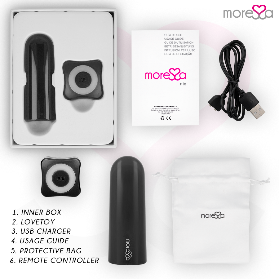 MORESSA - VIBRADOR NIX CON MANDO A DISTANCIA NEGRO