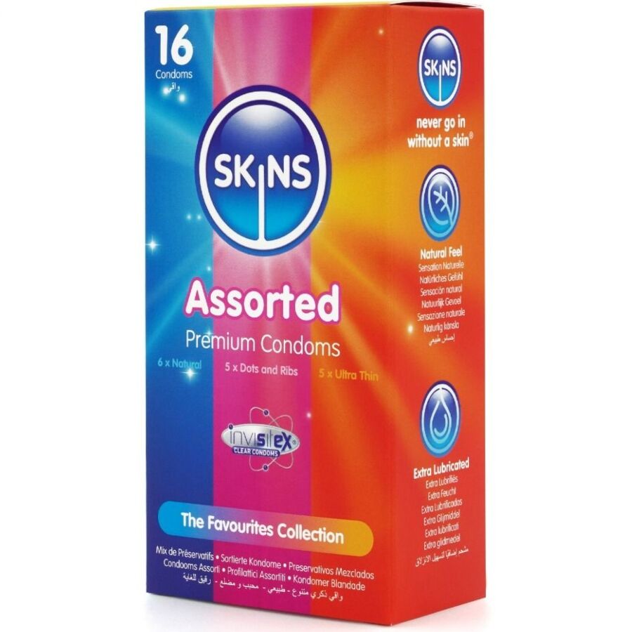 SKINS - PACK DE 16 PRESERVATIVOS PREMIUM SURTIDOS