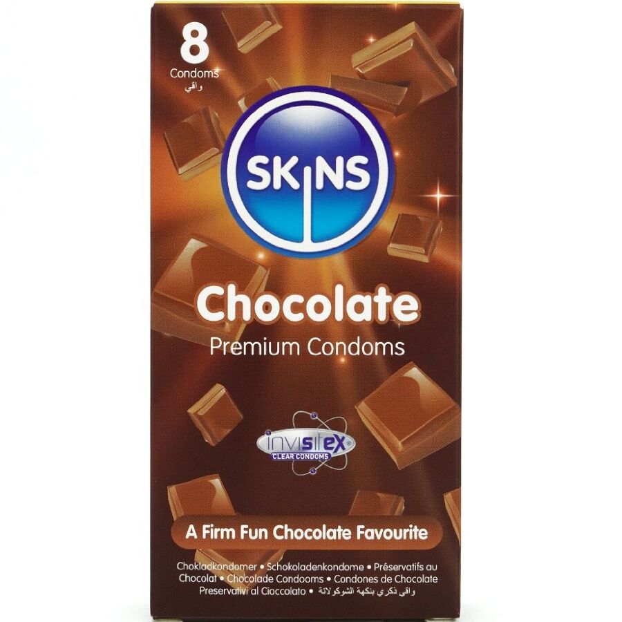 SKINS - PACK DE 8 PRESERVATIVOS PREMIUM CHOCOLATE
