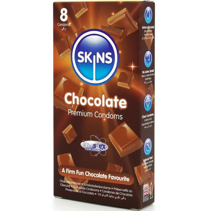 SKINS - PACK DE 8 PRESERVATIVOS PREMIUM CHOCOLATE