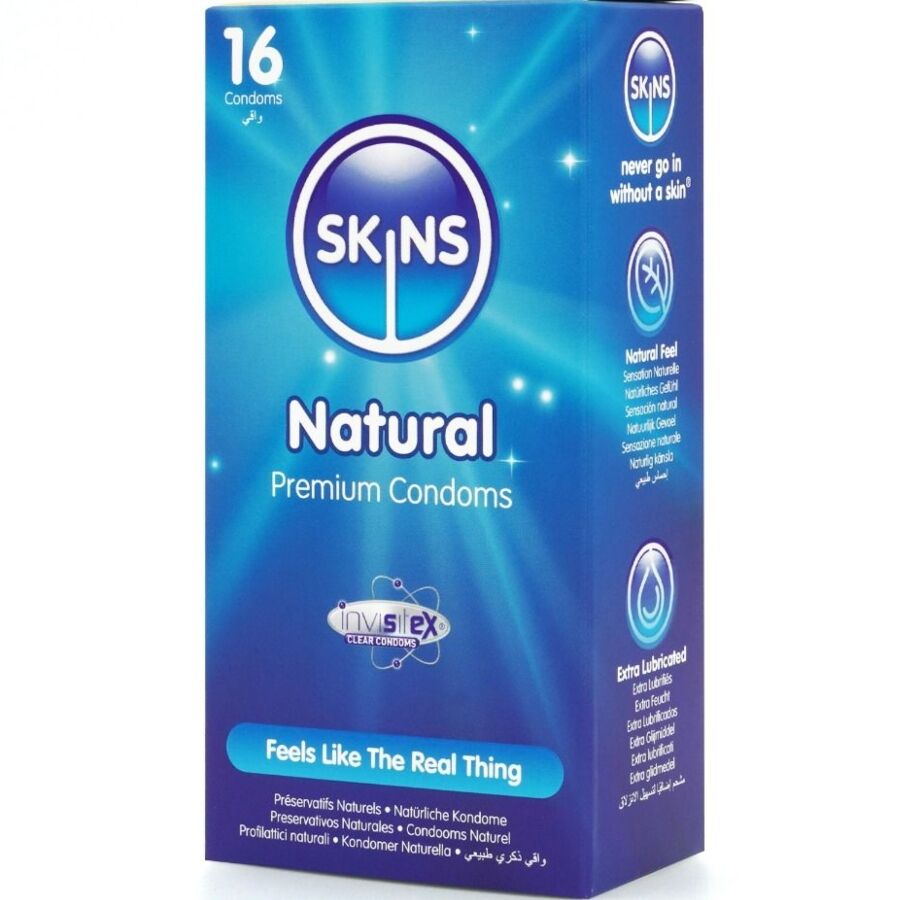 SKINS - PACK DE 16 PRESERVATIVOS NATURALES PREMIUM