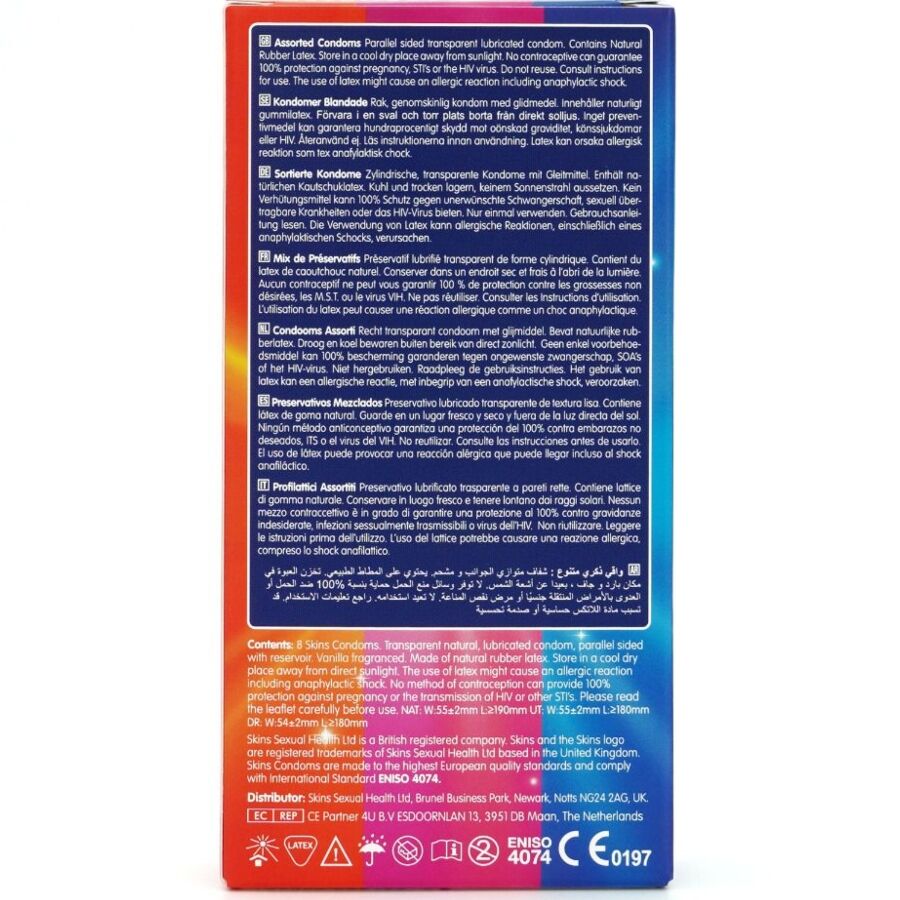 SKINS - PACK DE 8 PRESERVATIVOS PREMIUM SURTIDOS
