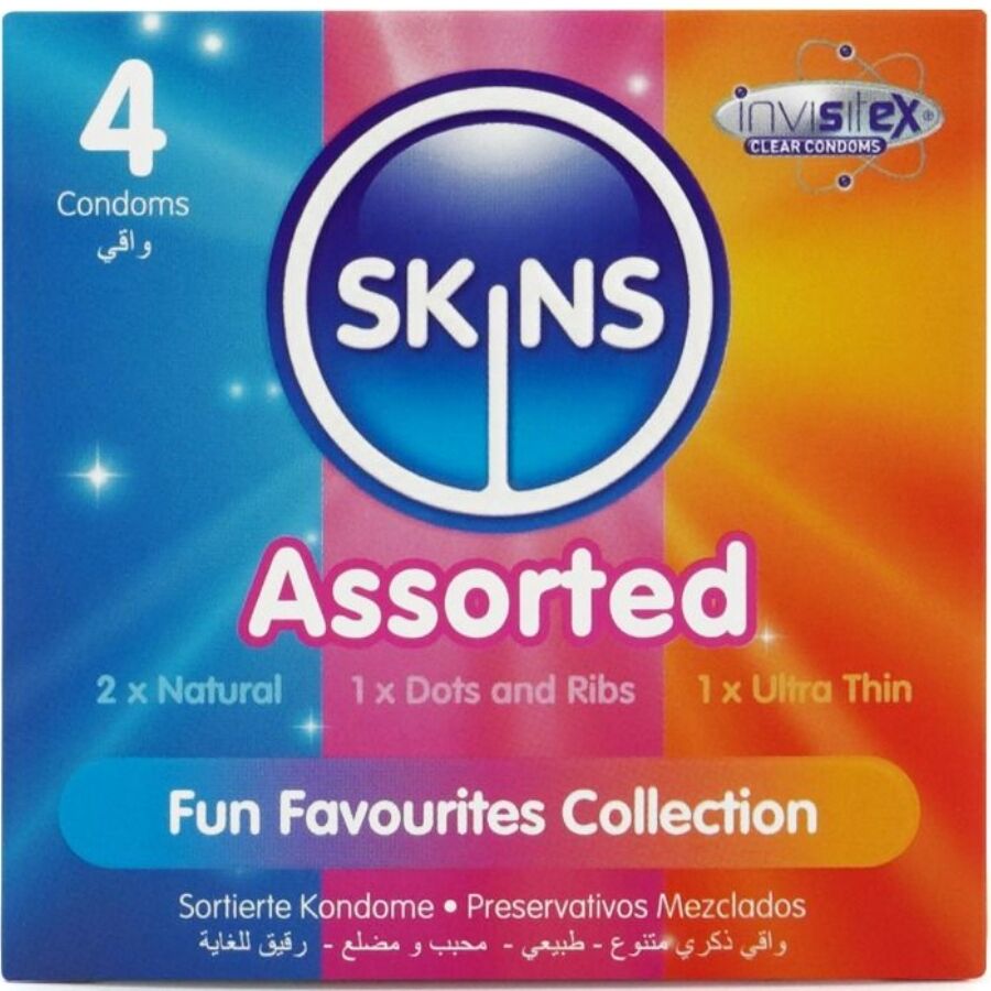 SKINS - PACK DE 4 PRESERVATIVOS PREMIUM SURTIDOS