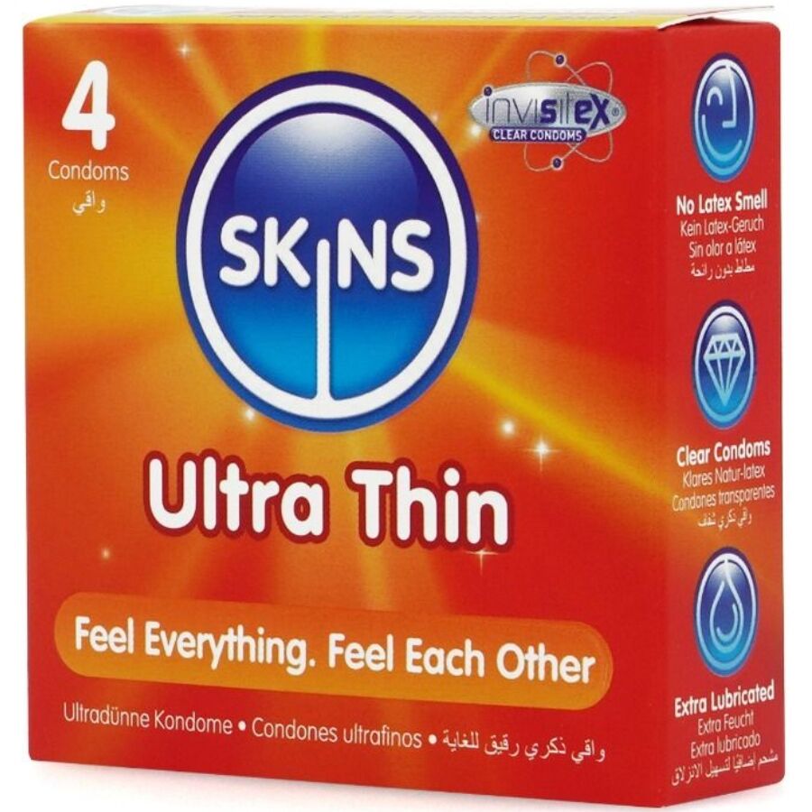 SKINS - PACK DE 4 PRESERVATIVOS ULTRA FINOS PREMIUM