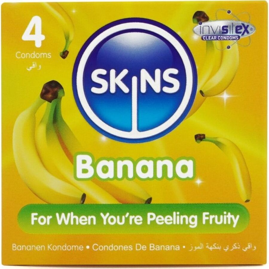SKINS - PACK DE 4 PRESERVATIVOS DE PLÁTANO PREMIUM