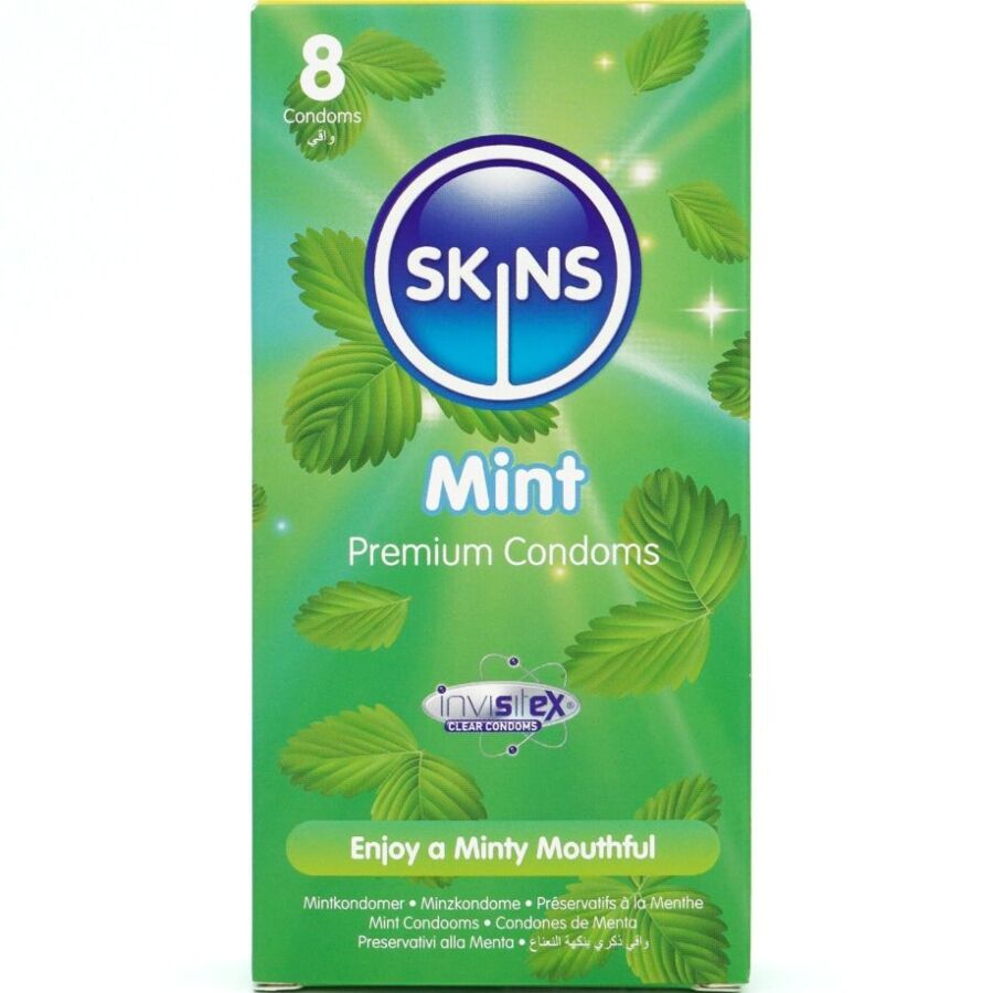 SKINS - PACK DE 8 PRESERVATIVOS PREMIUM MENTA