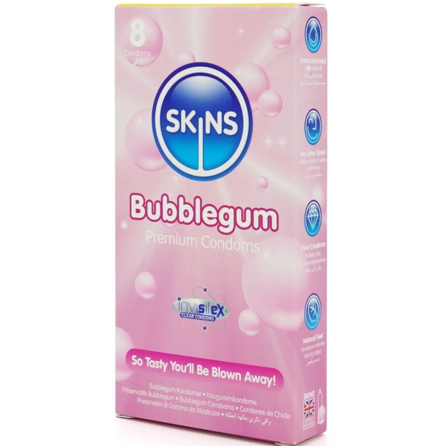 SKINS - PACK DE 8 PRESERVATIVOS PREMIUM CHICLE