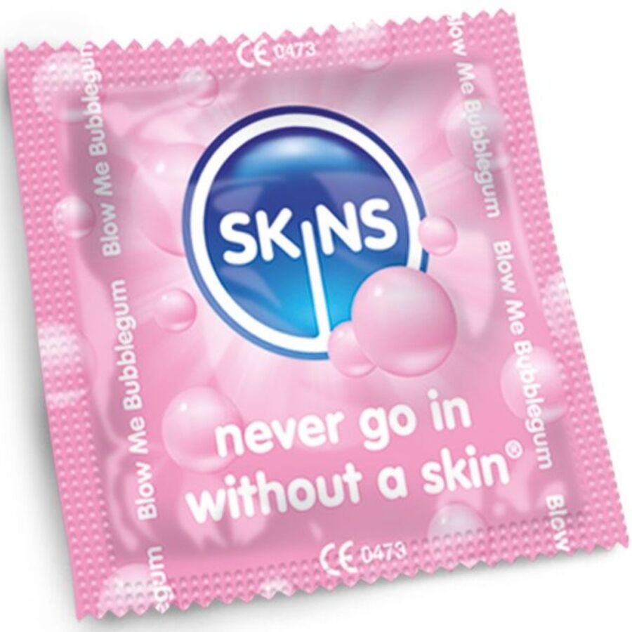 SKINS - CONFEZIONE DA 8 PRESERVATIVI PREMIUM AL GUSTO BUBBLEGUM