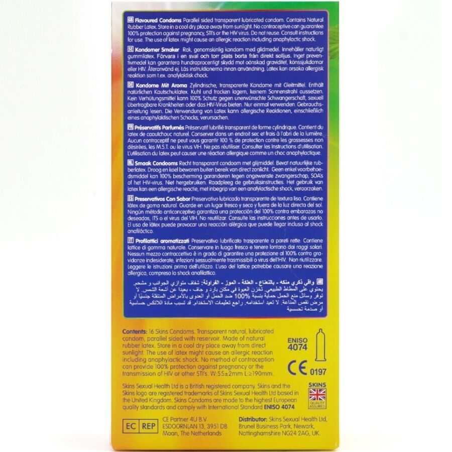 SKINS - PACK DE 16 PRESERVATIVOS PREMIUM MULTISABOR