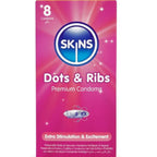 SKINS - PACK DE 8 PRÉSERVATIFS PREMIUM DOTS & RIBS