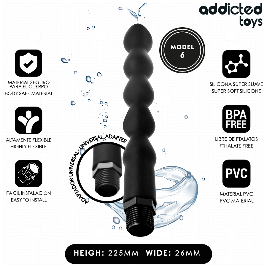 ADDICTED TOYS - DETERGENTE ANALE CON ADATTATORE UNIVERSALE MODELLO 6