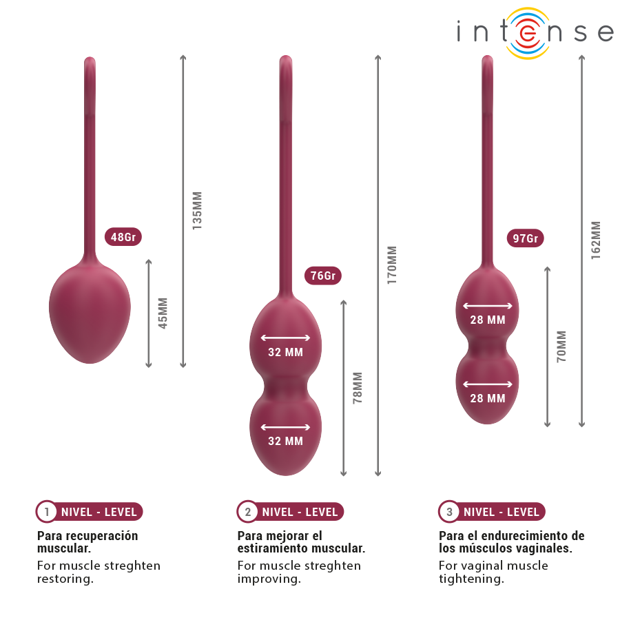 INTENSE - KIT BOLAS KEGEL CHARLI BORGOÑA