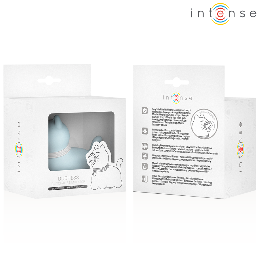 INTENSE - ESTIMULADOR DUQUESA CON LENGUA GIRATORIA 360º AZUL
