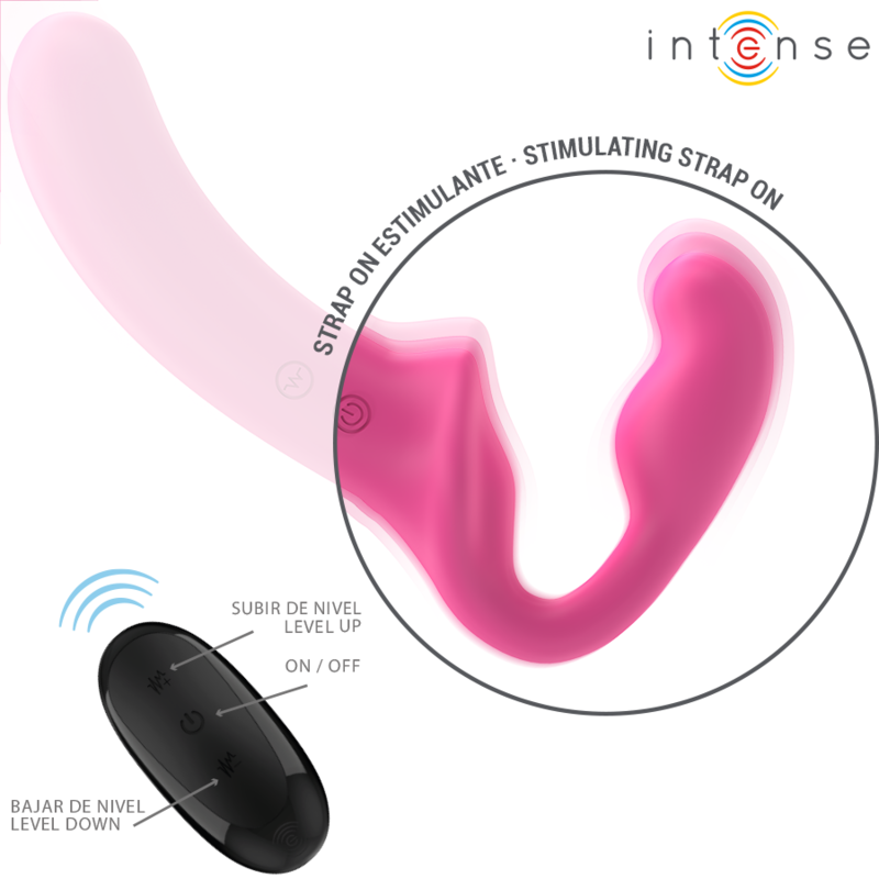 INTENSE - AMY DOBLE VIBRADOR 20 CM ROSA CON MANDO A DISTANCIA