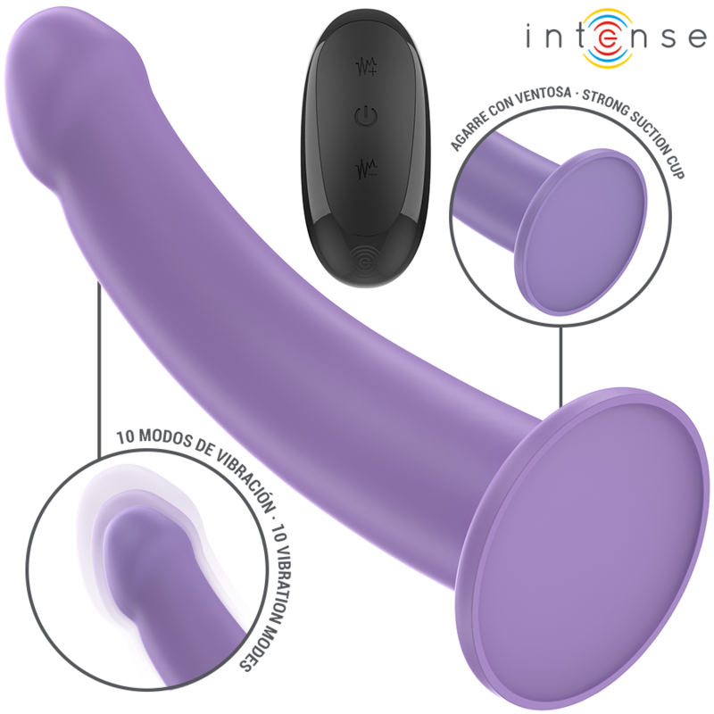INTENSE - EDDIE VIBRADOR 17,5 CM 10 VIBRACIONES VIOLETA CONTROL REMOTO