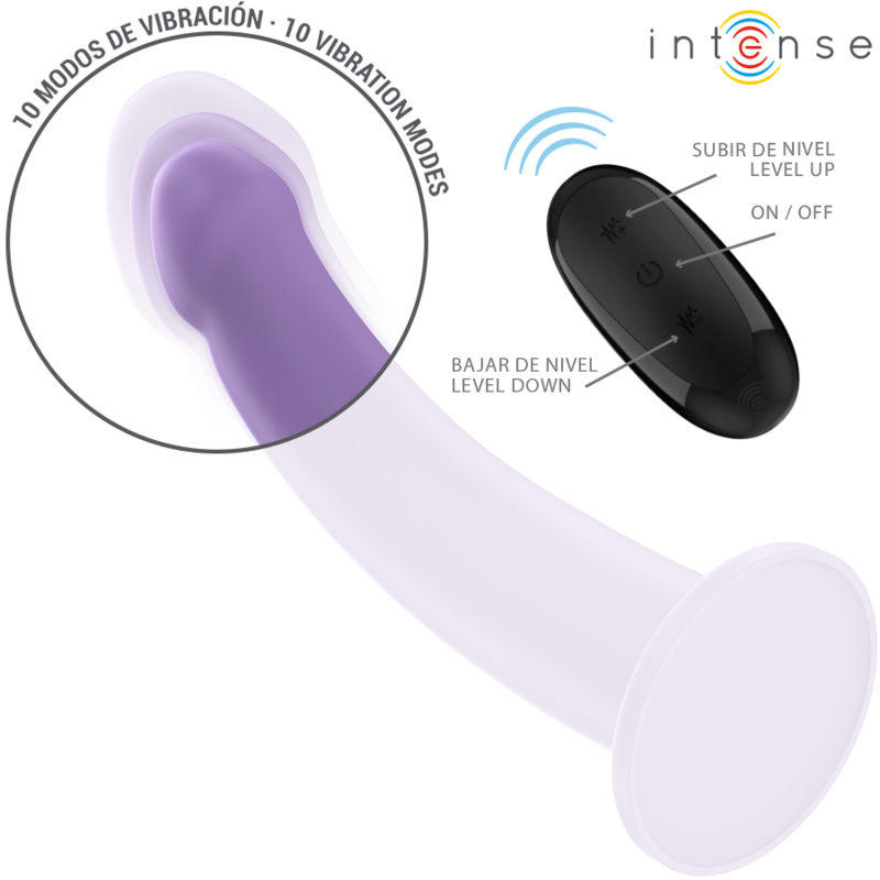 INTENSE - EDDIE VIBRADOR 17,5 CM 10 VIBRACIONES VIOLETA CONTROL REMOTO