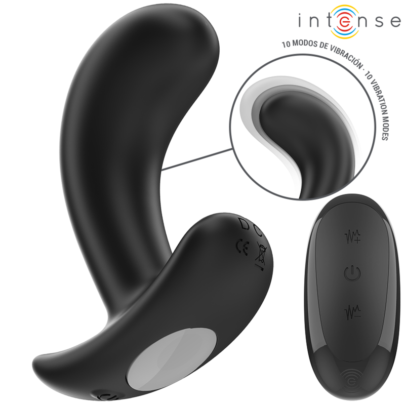 INTENSE - CHANDLER TAPÓN ANAL 10 VIBRACIONES NEGRO MANDO A DISTANCIA