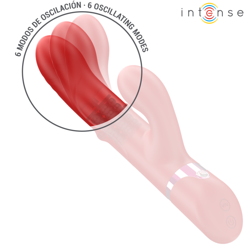 INTENSE - LELE VIBRADOR MULTIFUNCIÓN ROTATIVO & OSCILANTE & ESTIMULANTE ROJO