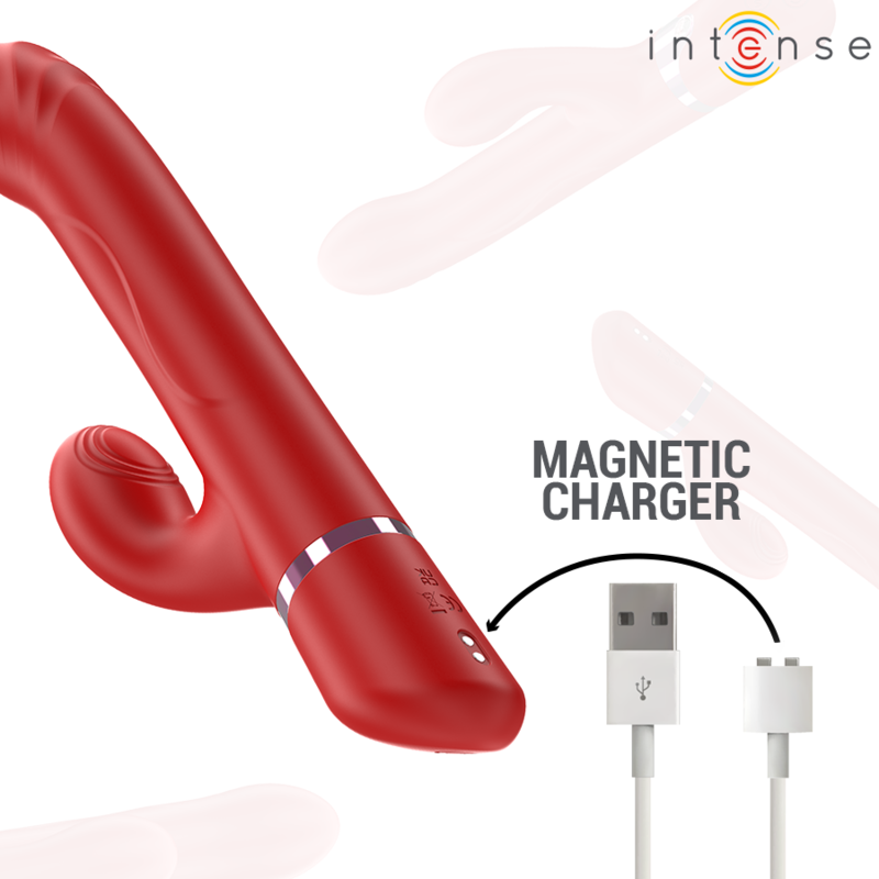 INTENSE - LELE VIBRADOR MULTIFUNCIÓN ROTATIVO & OSCILANTE & ESTIMULANTE ROJO