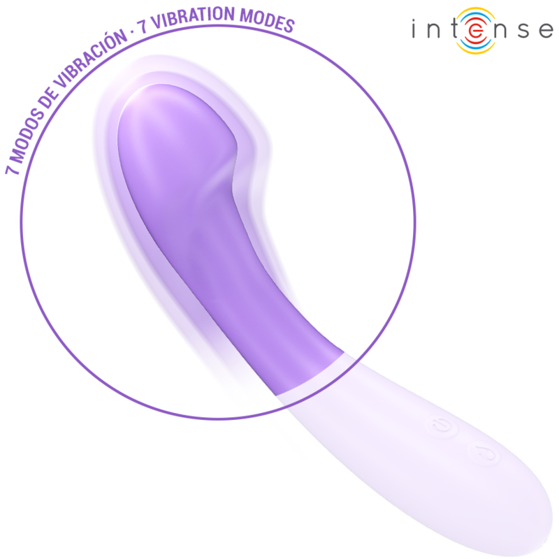 INTENSE - BECKY VIBRADOR 19 CM CON EFECTO CALOR 7 VIBRACIONES VIOLETA